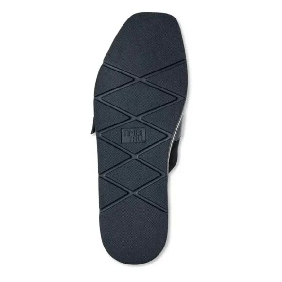 Size 9 Buckled Mule Slides Black Suede Comfort Flats Loafers Shoes - Picture 6 of 9